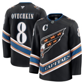 Dresovi Washington Capitals 2024-25 Fanatics Premium Alexander Ovechkin Treći Crno - Muške